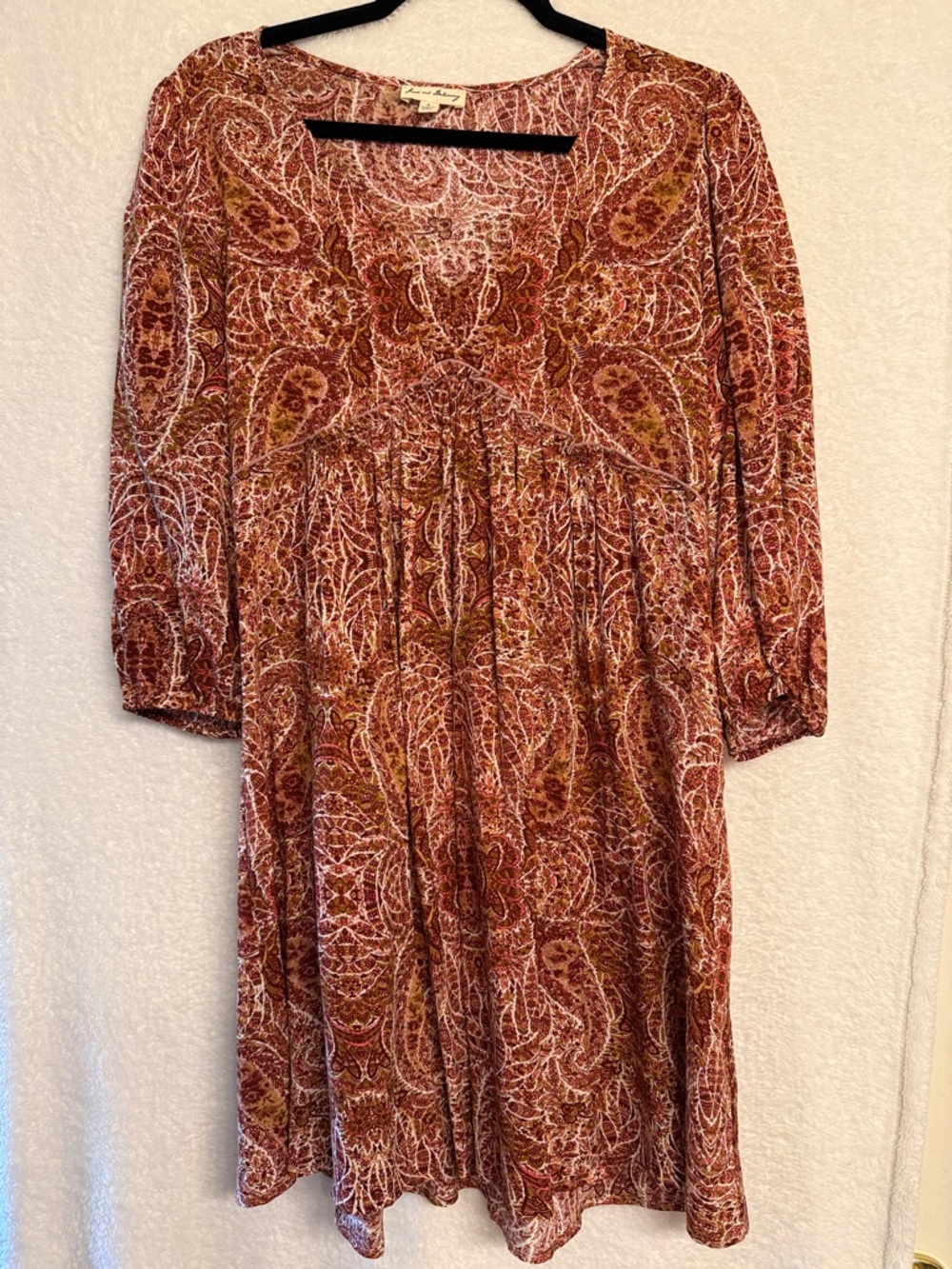 Jane and Delancey Rust Paisley Floral Tunic Mini Dress
